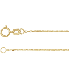 Ch1251 14K Yellow Anchor 1 Mm 18 In Spring Ring Diamond-Cut Diamond-Cut Anchor Chain