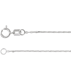 Ch1251 14K White Anchor 1 Mm 24 In Spring Ring Diamond-Cut Diamond-Cut Anchor Chain