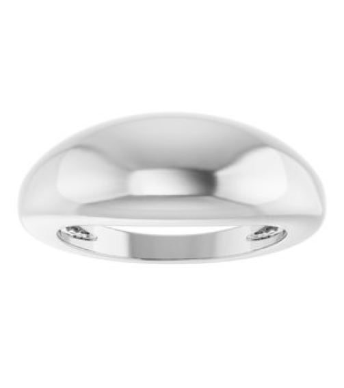 50199 14K White 7 8 Mm Polished Dome Ring
