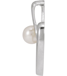88670 Pendant Set Sterling Silver Pearl Cultured Akoya Pearl 4 Mm Polished Freeform Heart Pendant