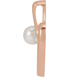 88670 Pendant Set 14K Rose Pearl Cultured Akoya Pearl 4 Mm Polished Freeform Heart Pendant