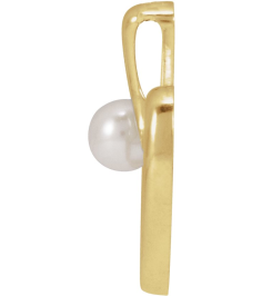88670 Pendant Set 14K Yellow Pearl Cultured Akoya Pearl 4 Mm Polished Freeform Heart Pendant