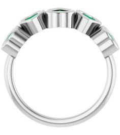 72427 Ring Set Platinum Lab-Grown Emerald Heart 4 X 4 Mm Polished Lab-Grown Emerald Bezel Set Ring