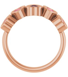 72427 Ring Set 14K Rose Natural Pink Tourmaline Heart 4 X 4 Mm Polished Natural Pink Tourmaline Bezel Set Ring