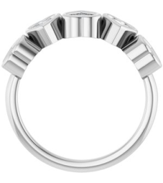 72427 Ring Set 14K White Natural White Sapphire Heart 4 X 4 Mm Polished Natural White Sapphire Bezel Set Ring