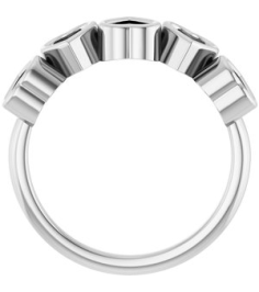 72427 Ring Set Sterling Silver Natural Black Onyx Heart 4 X 4 Mm Polished Natural Black Onyx Bezel Set Ring