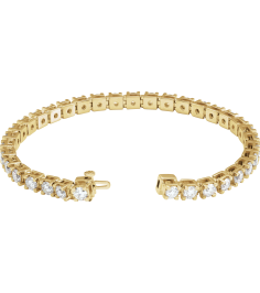 653702 Bracelet Set 14K Yellow Round Lab-Grown Diamond 3.75Mm 8 Ctw Si1-Si2, G-H 7 14 In Polished 8 Ctw Lab-Grown Diamond Line Bracelet