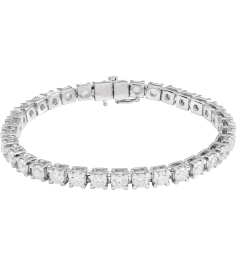 653702 Bracelet Set 14K White Round Lab-Grown Diamond 3.75Mm 8 Ctw Si1-Si2, G-H 7 14 In Polished 8 Ctw Lab-Grown Diamond Line Bracelet