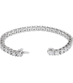 653702 Bracelet Set 14K White Round Lab-Grown Diamond 3.75Mm 8 Ctw Si1-Si2, G-H 7 14 In Polished 8 Ctw Lab-Grown Diamond Line Bracelet