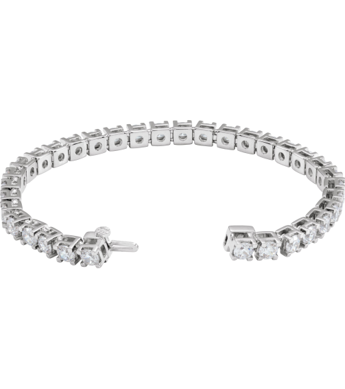 653702 Bracelet Set 14K White Round Lab-Grown Diamond 3.75Mm 8 Ctw Si1-Si2, G-H 7 14 In Polished 8 Ctw Lab-Grown Diamond Line Bracelet
