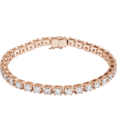 653702 Bracelet Set 14K Rose Round Lab-Grown Diamond 3.75Mm 8 Ctw Si1-Si2, G-H 7 14 In Polished 8 Ctw Lab-Grown Diamond Line Bracelet