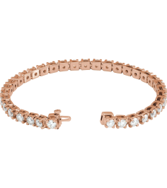 653702 Bracelet Set 14K Rose Round Lab-Grown Diamond 3.75Mm 8 Ctw Si1-Si2, G-H 7 14 In Polished 8 Ctw Lab-Grown Diamond Line Bracelet