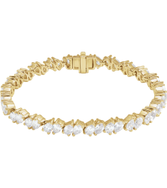 Brc970 Bracelet Set 14K Yellow Pear Lab-Grown Diamond 4.7 X 3.3Mm 9 12 Ctw Si, G-H 7 In Polished 9 12 Ctw Lab-Grown Diamond Line Bracelet