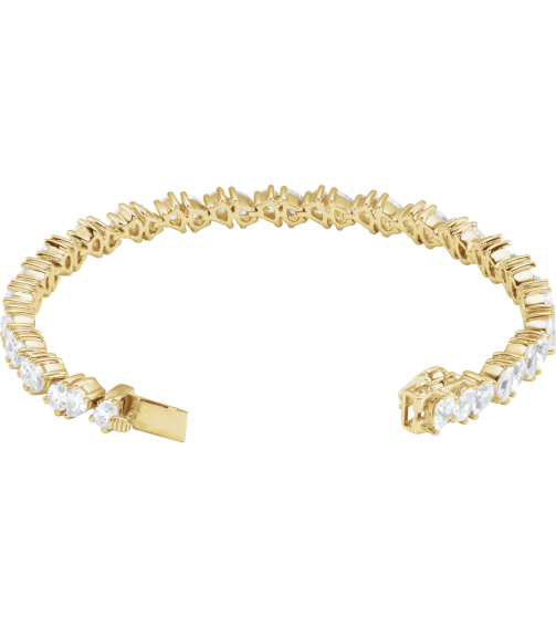 Brc970 Bracelet Set 14K Yellow Pear Lab-Grown Diamond 4.7 X 3.3Mm 9 12 Ctw Si, G-H 7 In Polished 9 12 Ctw Lab-Grown Diamond Line Bracelet