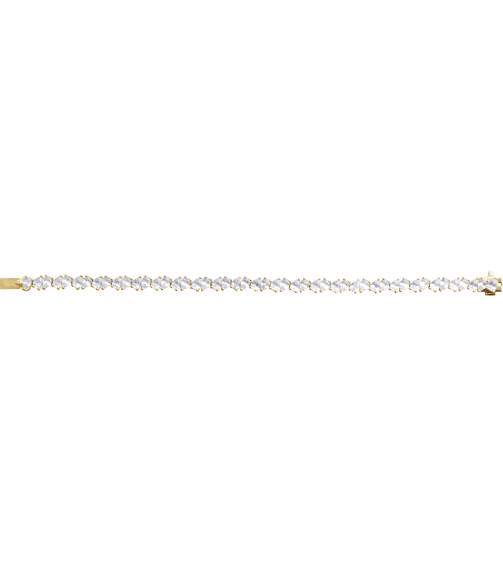 Brc970 Bracelet Set 14K Yellow Pear Lab-Grown Diamond 4.7 X 3.3Mm 9 12 Ctw Si, G-H 7 In Polished 9 12 Ctw Lab-Grown Diamond Line Bracelet