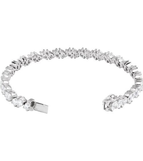 Brc970 Bracelet Set 14K White Pear Lab-Grown Diamond 4.7 X 3.3Mm 9 12 Ctw Si, G-H 7 In Polished 9 12 Ctw Lab-Grown Diamond Line Bracelet