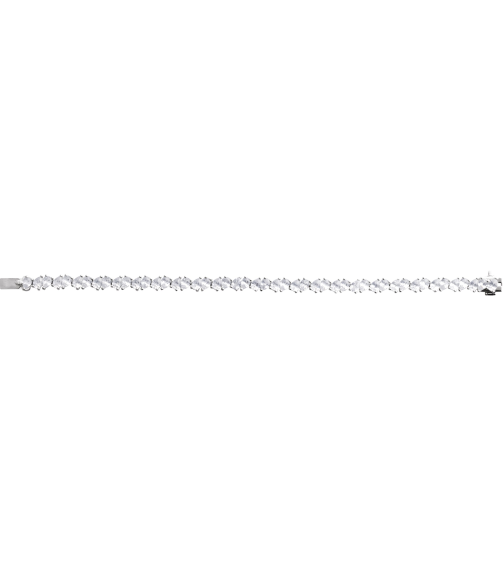 Brc970 Bracelet Set 14K White Pear Lab-Grown Diamond 4.7 X 3.3Mm 9 12 Ctw Si, G-H 7 In Polished 9 12 Ctw Lab-Grown Diamond Line Bracelet
