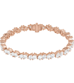 Brc970 Bracelet Set 14K Rose Pear Lab-Grown Diamond 4.7 X 3.3Mm 9 12 Ctw Si, G-H 7 In Polished 9 12 Ctw Lab-Grown Diamond Line Bracelet