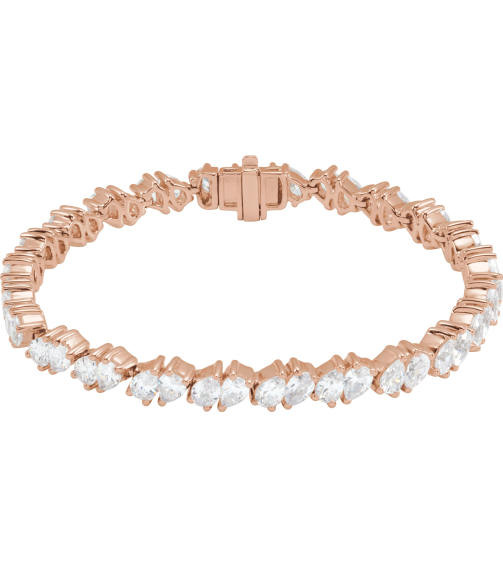 Brc970 Bracelet Set 14K Rose Pear Lab-Grown Diamond 4.7 X 3.3Mm 9 12 Ctw Si, G-H 7 In Polished 9 12 Ctw Lab-Grown Diamond Line Bracelet