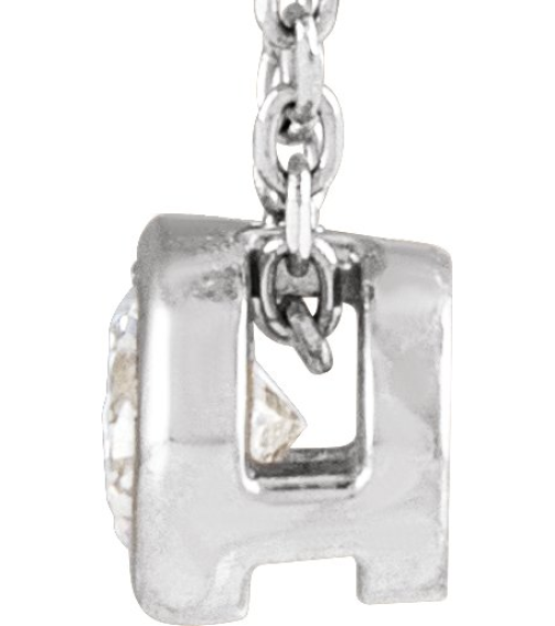 88111 Necklace Set 14K White Round Natural Diamond 5.8Mm 34 Ct I1, G-H 16-18 In Polished 34 Ct Natural Diamond Solitaire Bezel-Set Necklace