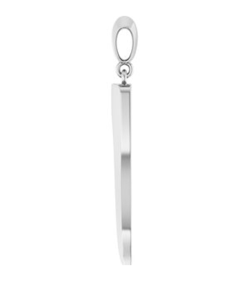 88690 Pendant 14K White Italian Horn 34.3 X 6.25 Mm Polished Pendant