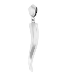 88690 Pendant 14K White Italian Horn 34.3 X 6.25 Mm Polished Pendant