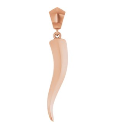 88690 Pendant 14K Rose Italian Horn 34.3 X 6.25 Mm Polished Pendant