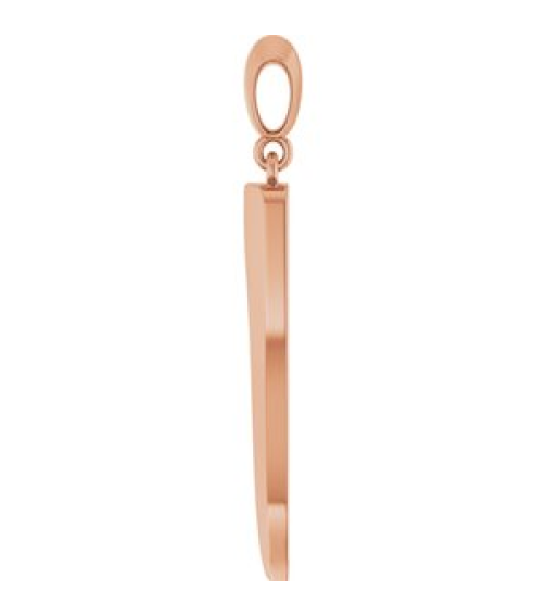 88690 Pendant 14K Rose Italian Horn 34.3 X 6.25 Mm Polished Pendant