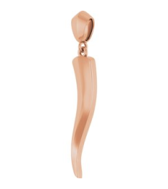 88690 Pendant 14K Rose Italian Horn 34.3 X 6.25 Mm Polished Pendant