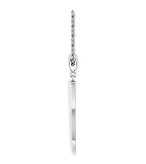 88690 Necklace 14K White Italian Horn 34.3 X 6.25 Mm 20 In Polished Necklace