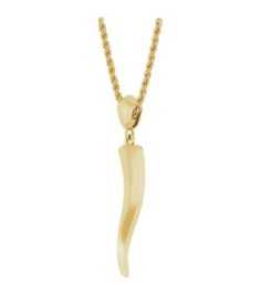 88690 Necklace 14K Yellow Italian Horn 34.3 X 6.25 Mm 20 In Polished Necklace