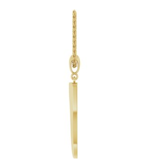 88690 Necklace 14K Yellow Italian Horn 34.3 X 6.25 Mm 20 In Polished Necklace