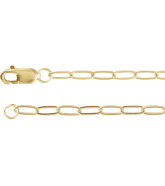 Ch1099 14K Yellow Gold Filled Paperclip-Style 2.1 Mm 7 In Lobster Clasp Polished Paperclip-Style Chain