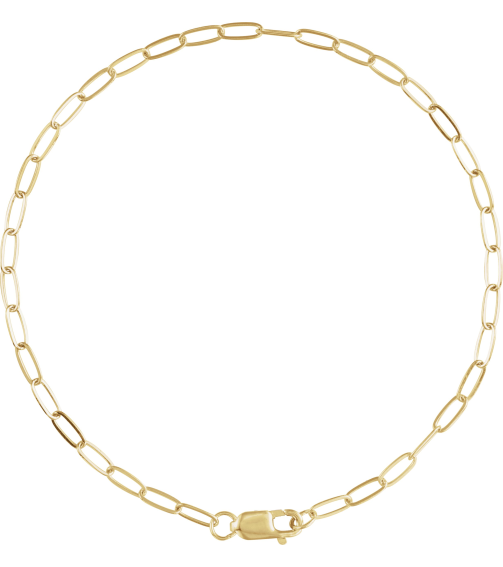 Ch1099 14K Yellow Gold Filled Paperclip-Style 2.1 Mm 7 In Lobster Clasp Polished Paperclip-Style Chain