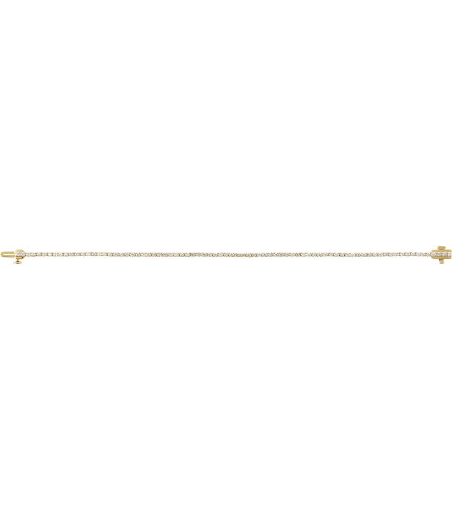 Brc951 Bracelet Set 14K Yellow Round Lab-Grown Diamond 1.8Mm 2 Ctw Si1-Si2, G-H 7 In Polished 2 Ctw Lab-Grown Diamond Line Bracelet