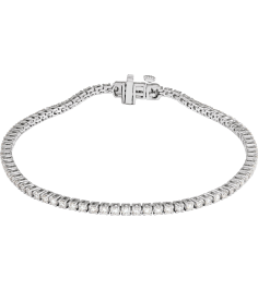 Brc951 Bracelet Set 14K White Round Lab-Grown Diamond 1.8Mm 2 Ctw Si1-Si2, G-H 7 In Polished 2 Ctw Lab-Grown Diamond Line Bracelet