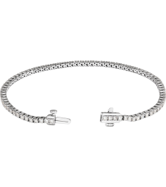 Brc951 Bracelet Set 14K White Round Lab-Grown Diamond 1.8Mm 2 Ctw Si1-Si2, G-H 7 In Polished 2 Ctw Lab-Grown Diamond Line Bracelet