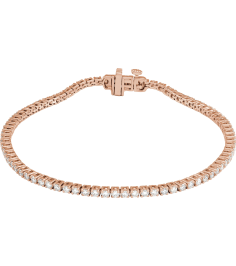 Brc951 Bracelet Set 14K Rose Round Lab-Grown Diamond 1.8Mm 2 Ctw Si1-Si2, G-H 7 In Polished 2 Ctw Lab-Grown Diamond Line Bracelet