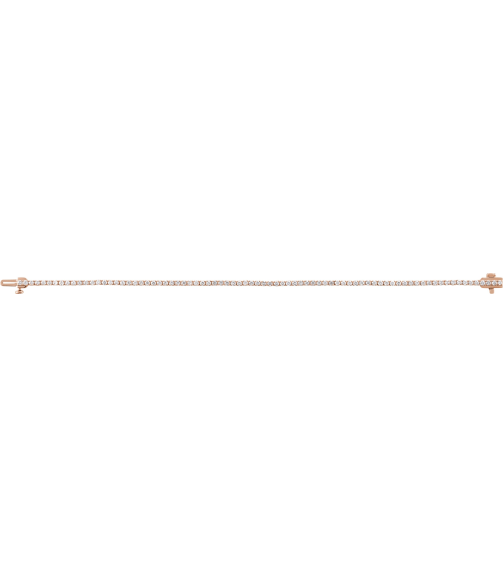 Brc951 Bracelet Set 14K Rose Round Lab-Grown Diamond 1.8Mm 2 Ctw Si1-Si2, G-H 7 In Polished 2 Ctw Lab-Grown Diamond Line Bracelet