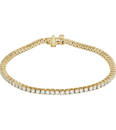 Brc951 Bracelet Set 14K Yellow Round Lab-Grown Diamond 2.1Mm 3 Ctw Si1-Si2, G-H 7 In Polished 3 Ctw Lab-Grown Diamond Line Bracelet