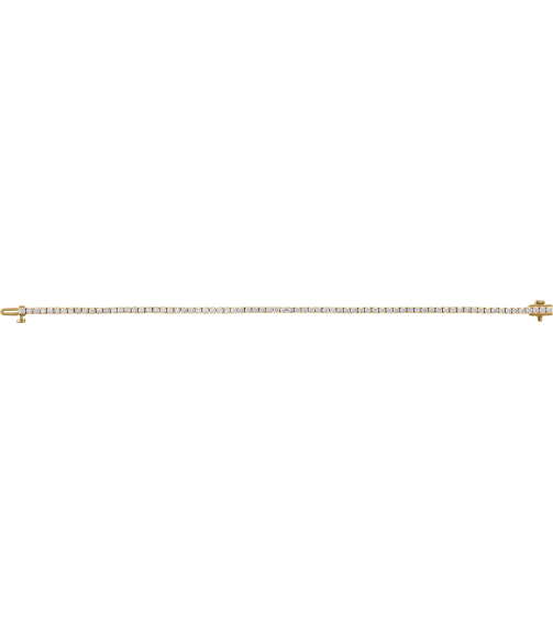 Brc951 Bracelet Set 14K Yellow Round Lab-Grown Diamond 2.1Mm 3 Ctw Si1-Si2, G-H 7 In Polished 3 Ctw Lab-Grown Diamond Line Bracelet