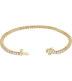 Brc951 Bracelet Set 14K Yellow Round Lab-Grown Diamond 2.1Mm 3 Ctw Si1-Si2, G-H 7 In Polished 3 Ctw Lab-Grown Diamond Line Bracelet