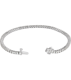 Brc951 Bracelet Set 14K White Round Lab-Grown Diamond 2.1Mm 3 Ctw Si1-Si2, G-H 7 In Polished 3 Ctw Lab-Grown Diamond Line Bracelet