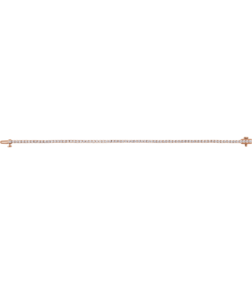 Brc951 Bracelet Set 14K Rose Round Lab-Grown Diamond 2.1Mm 3 Ctw Si1-Si2, G-H 7 In Polished 3 Ctw Lab-Grown Diamond Line Bracelet