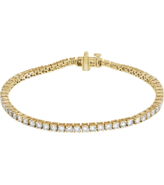 Brc951 Bracelet Set 14K Yellow Round Lab-Grown Diamond 2.5Mm 4 Ctw Si1-Si2, G-H 7 In Polished 4 Ctw Lab-Grown Diamond Line Bracelet