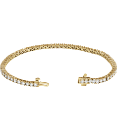 Brc951 Bracelet Set 14K Yellow Round Lab-Grown Diamond 2.5Mm 4 Ctw Si1-Si2, G-H 7 In Polished 4 Ctw Lab-Grown Diamond Line Bracelet