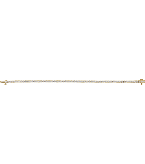 Brc951 Bracelet Set 14K Yellow Round Lab-Grown Diamond 2.5Mm 4 Ctw Si1-Si2, G-H 7 In Polished 4 Ctw Lab-Grown Diamond Line Bracelet