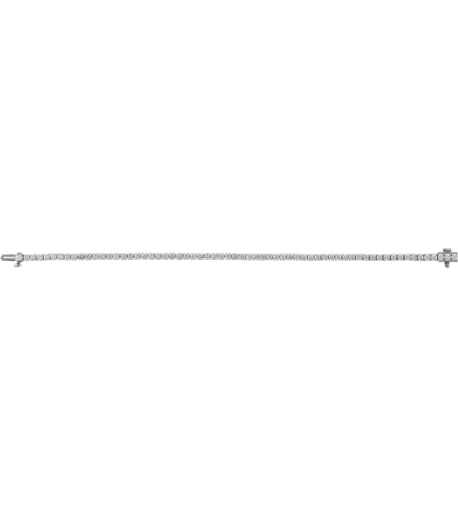 Brc951 Bracelet Set 14K White Round Lab-Grown Diamond 2.5Mm 4 Ctw Si1-Si2, G-H 7 In Polished 4 Ctw Lab-Grown Diamond Line Bracelet