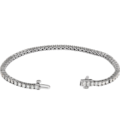 Brc951 Bracelet Set 14K White Round Lab-Grown Diamond 2.5Mm 4 Ctw Si1-Si2, G-H 7 In Polished 4 Ctw Lab-Grown Diamond Line Bracelet