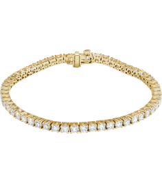 Brc951 Bracelet Set 14K Yellow Round Lab-Grown Diamond 2.9Mm 5 Ctw Si1-Si2, G-H 7 In Polished 5 Ctw Lab-Grown Diamond Line Bracelet